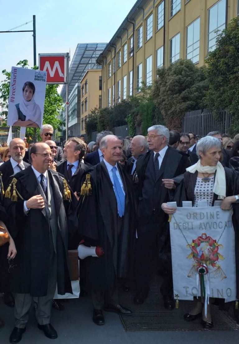 Milano con Presidente Ordine Avv.ti MI Manifestazione consolato iraniano 2019